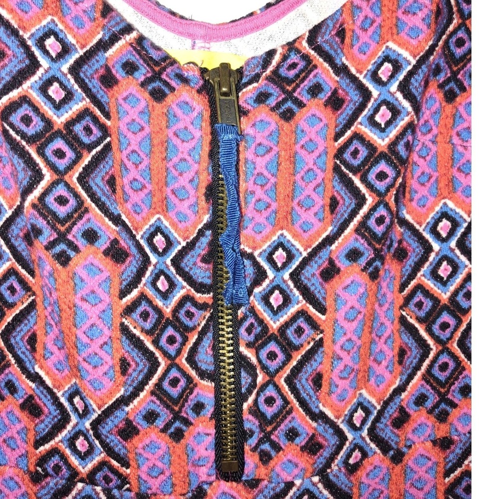 Maeve Anthropologie Geometric IkatFit Flare Dress Orange Purple Blue Sz2 Pockets - Picture 4 of 6